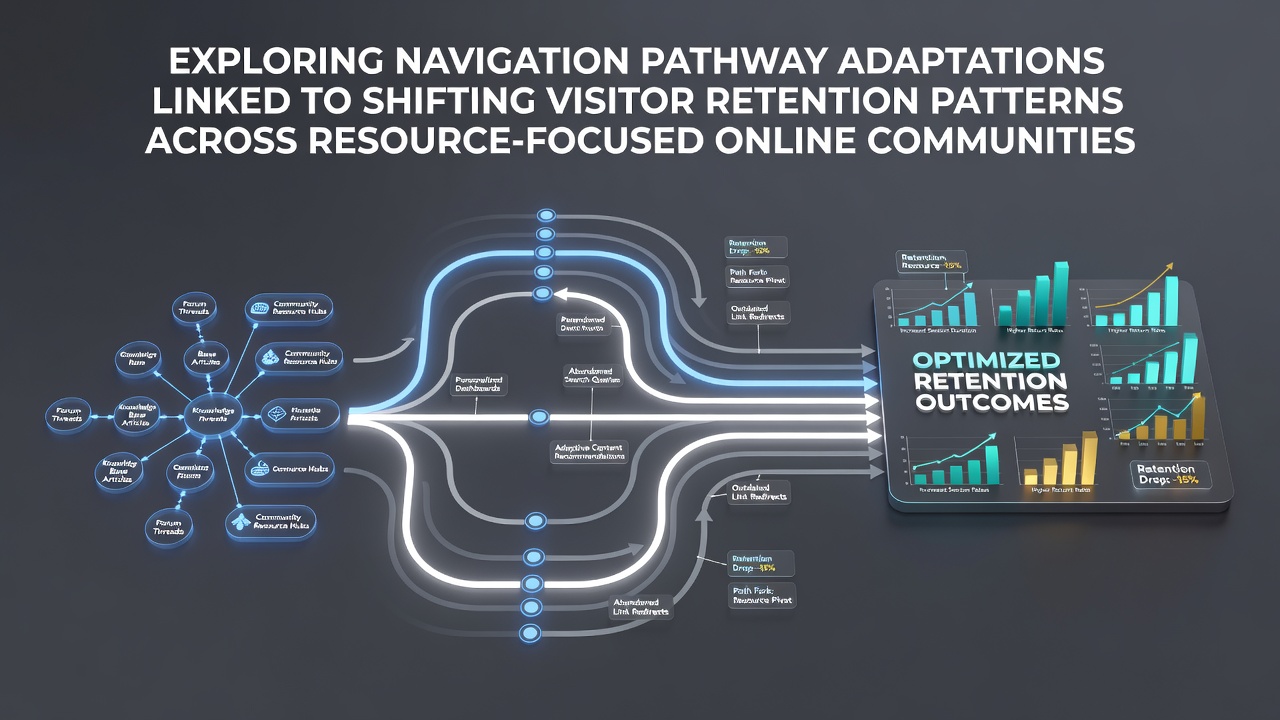Exploring Navigation Pathway Adaptations Linked to Shifting Visitor Retention Patterns Across Resource-Focused Online Communities