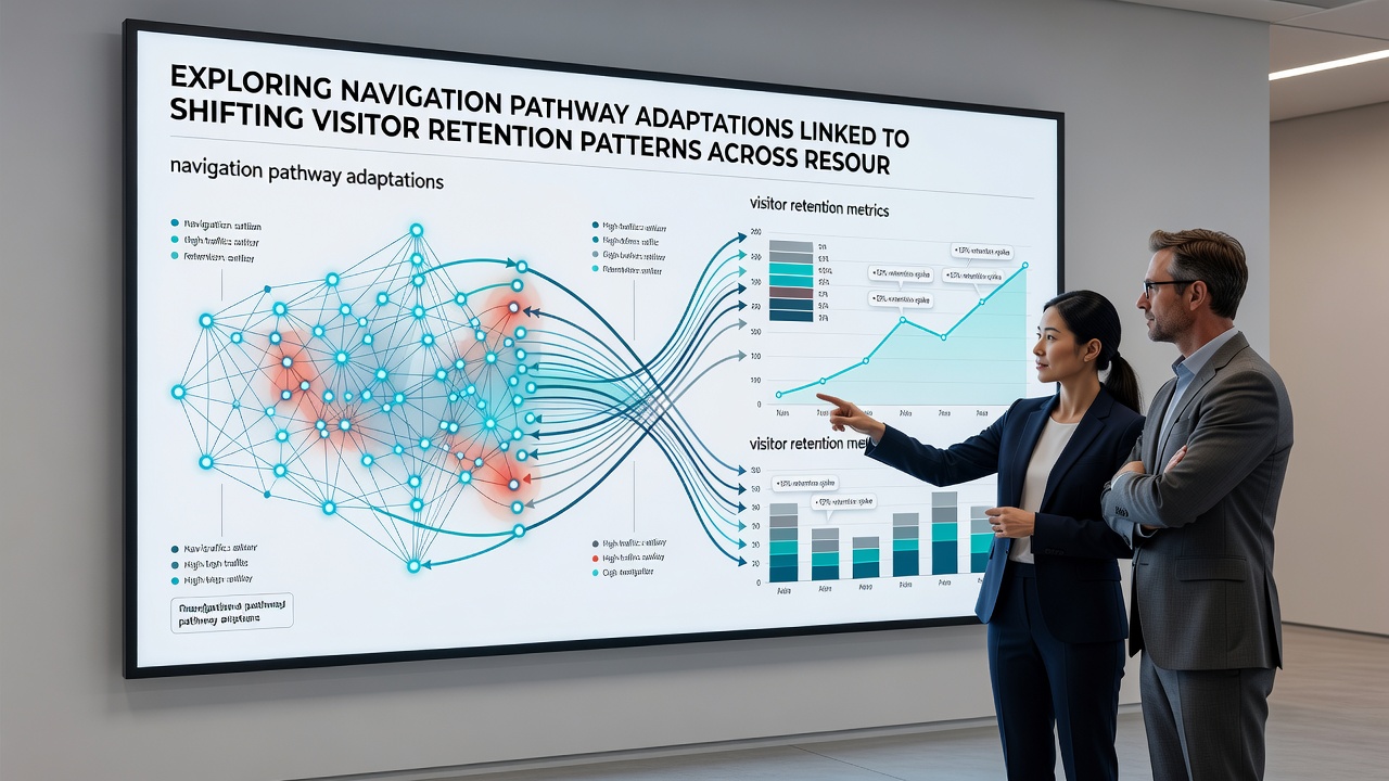 Screenshot of adapted navigation interface in a resource community highlighting retention impact zones